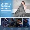 Elegear Revolutionary Cooling Blanket Twin, Absorbs Heat to Keep Body Cool for Night Sweats, Double Sided Arc-Chill3.0 Cooling Fiber Q-Max>0.5, Lightweight Summer Cold Blankets for Sleeping, 59 x 79