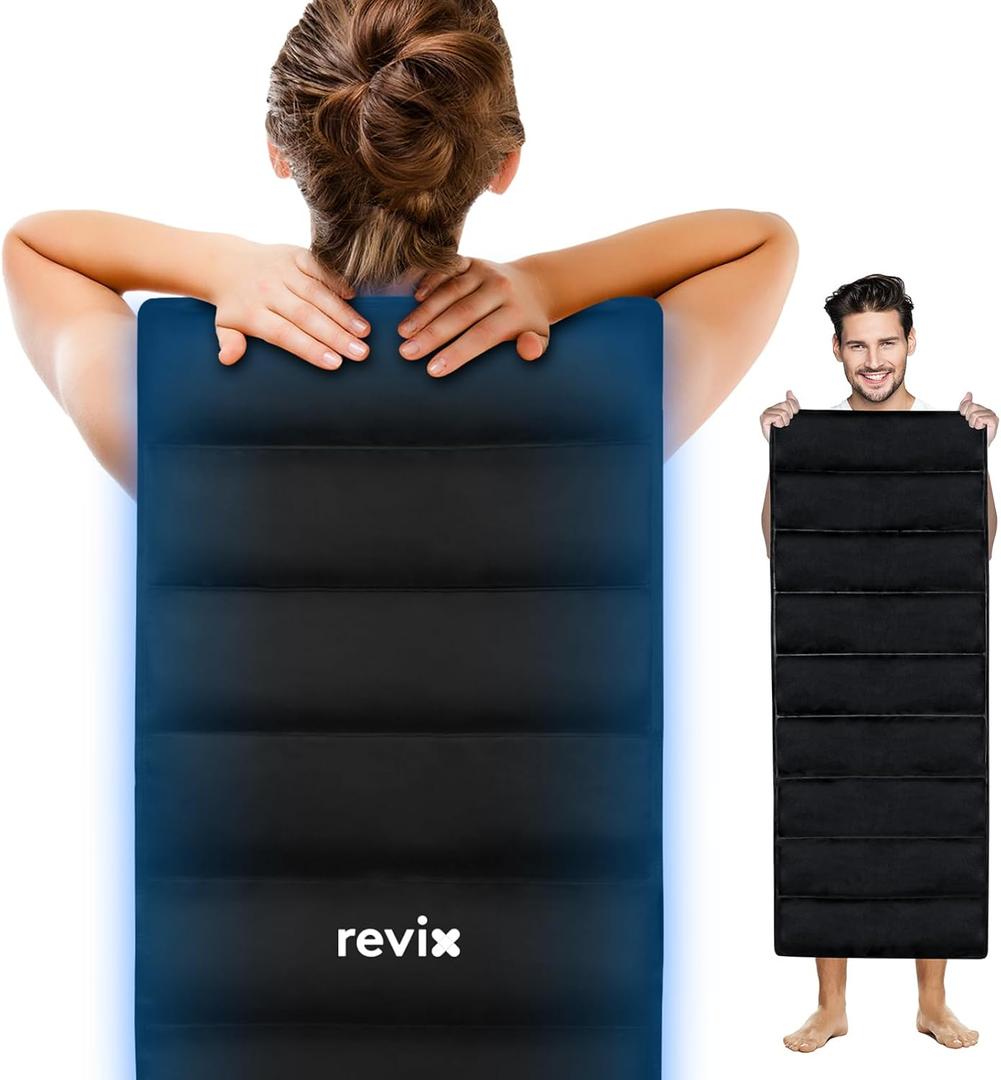 REVIX Full Body Ice Pack for Back, 47x17.5 Reusable Extra Large Gel Cold Pack for Entire Back, Hip, and Leg, Flexible Cold Therapy Wrap for Full-Body Fatigue Relief and Everyday Muscle Relaxation