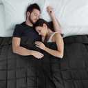 CYMULA Weighted Blanket for Adults (25lbs 80"x87" King Size Black) - Cooling Breathable Heavy Blankets for Summer Winter - Ultra Microfiber Soft Comfort Blanket with Glass Beads - Gifts for Men/Women