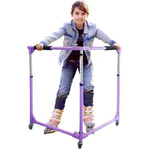 GanFindX Folding Skater Aid for Kids Roller Skating, Roller Skate Trainer for Kids Toddler Adjustable Height Training Walker (Purple)