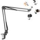 Overhead Tripod Mount for Camera Webcam Ring Light, Flexible Over Head Arm for iPhone with Phone Holder and Ball Head, Table Stand Accessory for Phone Video Recording Live Stream