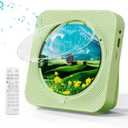 Portable CD Player with Bluetooth Desktop CD Player for Home CD Music Players with Remote Control,Timer,Built-in Dual Speakers with LED Display Home Audio Boombox FM Radio (Green)