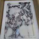 Real Luxurious Natural Marble Vanity Tray Genuine Marble Storage Tray for Home Decor Stone Tray for Bathroom/Kitchen/Vanity/Dresser Non-Resin/Non-Ceramic/Viola Oval Set