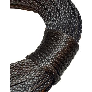 Samson Premium Amsteel Blue Rope 3/16" in Multiple Colors and Lengths Strong HMPE Dyneema Fiber 4,900lb. tensile Strength. Torque Free, Low Stretch, 12 Strand (3/16" x 25', Black)
