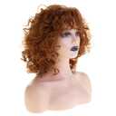 Baruisi Short Curly Wavy Orange Wig with Bangs Synthetic Natural Women Halloween Cosplay Party Hair Wig
