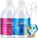 Teexpert Crystal Clear Epoxy Resin Kit 1 Gallon Self-Leveling Coating and Casting Resin, High-Gloss & Bubbles Free Resin and Hardener Kit for DIY Art, Jewelry, Table Top, Molds, Wood 1:1 Ratio