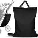 Xxerciz Golf Push Cart Accessories Storage Bag, 3 Wheel Push-Pull Cart Backside Extension Storage Bag with Zipper Closure, Portable Nylon Organizer for Universal Golf Push Carts