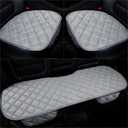 Plush Car Seat Covers Full Set for Sedan, SUV, Truck - Universal Soft Fuzzy Front and Rear Seat Cushion Protectors | Non-Slip, Warm, Machine Washable (Gray, 3-Piece)