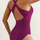 Herseas One Piece Swimsuit Women Slimming Tummy Control Bathing Suit Crisscross Back Athletic Modest Swim Suit 2026 (XL)