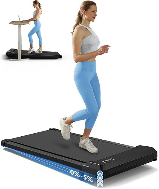 Walking Pad Treadmill with Incline, Under Desk Treadmill with Incline 2 in 1 for Walking and Jogging, 2.5HP Compact Incline Walking Pad for Home Office with Remote Control