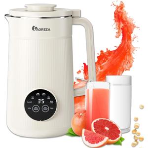 IAGREEA Automatic Nut Milk Maker Machine, 35 oz Homemade Almond, Oat, Soy, Plant-Based Milk and Dairy Free Beverages, Almond Maker with 2 Hours Heat Preservation,10 Blade, Keep Warm Countertop Blender (White)