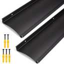 2-Pack 4" Extra-Wide Door Rain Drip Guard, 40" L Heavy Duty Aluminum Thickened Window Door Rain Deflector, Door Drip Cap, 0.8" Height Overhead Drip Edge (Black)