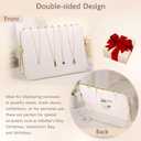 14 x 10 inches Velvet Necklace Display Stands for Selling, Large Metal Necklace Organizer Holder Stand Chain Jewelry Display Stand (Beige, 1 Pack)