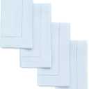 Solino Home Light Blue Linen Napkins Set of 4-100% Pure Linen Hemstitch Dinner Napkins 20 x 20 Inch for Spring, Summer - Classic Hemstitch