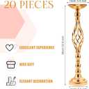 Rtteri 20 Pcs Large Wedding Centerpiece Table Decorations Tall Metal Flower Arrangement Stand Elegant Flower Vase Candle Holder for Wedding Reception Table Party Event Hotel Home Decor(Gold)