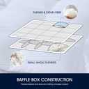 Serta Feather and Down Fiber Pillow Top Mattress Topper Full Size - 233 Thread Count 100% Cotton Mattress Pad Ultra Soft 2-Inch Support Feather Bed-White