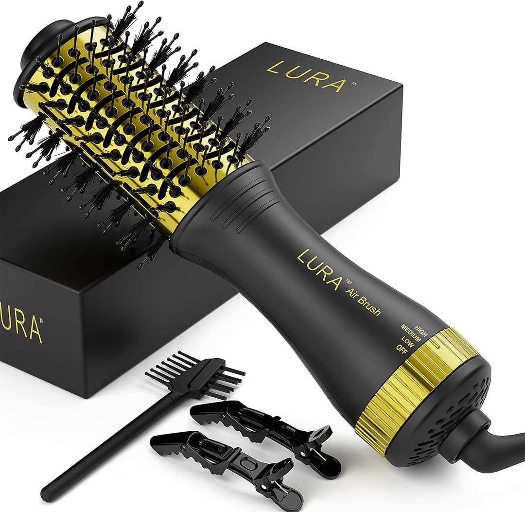 LURA Small Hot Air Brush for Shoulder-Length Styling, 2 Inch Blow Dryer and Styling Brush in One