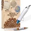 Xenolog Beginner-Friendly Wood Burning kit with Markers, Heat Gun, Wood Slices, Stencils, Pencil, Transfer Paper & plaques - Ideal Gift for Artists, DIY Lovers & Teens