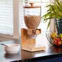 Honey-Can-Do Bamboo Cereal Dispenser with Airtight Lid Countertop Dry Food Dispenser for Kitchen Organization Eco-Friendly Cereal Container for Pantry