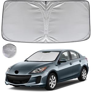 KAYZT Windshield Sun Shade for 2010-2013 Mazda 3 Foldable Sunshade Front Window Custom Fit Car Accessories