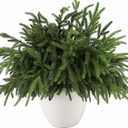 30Pcs Realistic Norfolk Pine Branches -18Inch Artificial Real Touch Christmas Pine Stems Picks Greenery Fake Cedar Pine Branch for Vase DIY Crafts, Xmas Indoor Outdoor Home Decor