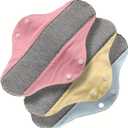 12-Pack Washable Pads - Leakproof, Graphene Panty Pads for Senior Care, Light Blue, Yellow, Grey with Button Closure (Random Color 12-Piece Set)