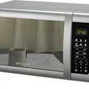 Emerson MW7601SL Countertop Microwave Oven with Sleek Mirrored Finish Glass Door, 700W, 10 Power Levels and 6 Pre-Programmed Settings with Child Safe Lock, 0.7. Cu. Ft., Silver