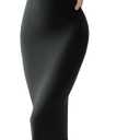 PUMIEY Women's Square Neck Long Sleeve Maxi Dress Ribbed Bodycon Dresses for Women Soft Lounge Dress (Medium, Jet Black)
