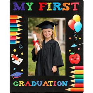 3 x My First Graduation Picture Frame, Preschool Graduation Gifts, 4"x 6" Wooden Preschool Grad Photo Frame 2026 Pre k Preschools Kindergarten Graduations Gifts Grad Frames Decor for Boys Girls Student