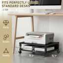 Zonon 2 Tier Printer Stand Under Desk with Lockable Wheels 19.7x15.7x7.9 Inch Rolling Printer Table Cart Under Desk Movable Wood-Based Panel Short Storage Shelf for Home Office Organization