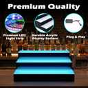 Royxen LED Lighted Liquor Bottle Shelf 3 Tier, 16 Inch Bar Shelf with Remote, Bottle Stand Multi-Color Lighting Modes for Bars
