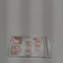 Almond Press on Nails Short White French Tip Fake Nails with Chrome Gold Line Designs Glossy Full Cover Glue on Nails Almond Shape Acrylic Nails French False Nails for Women Girls Manicure 24Pcs (French Tip Fake Nails with Designs-12)