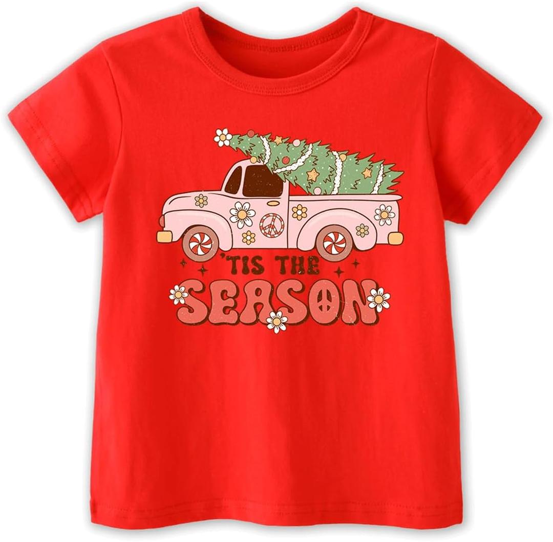 Toddler Girls Christmas Shirt for Boys Kids Ugly Xmas T-Shirt Short Sleeve Cotton Tee Top 2-8 Years