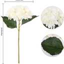 Kisflower 6pcs White Hydrangea Artificial Flowers - Faux Hydrangea Flowers, Fake Silk Flowers for Table Centerpiece, Silk Hydrangea Flowers with Stems for Home Wedding Party Decor