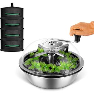 MELONFARM 13-Inch Bud Leaf Bowl Trimmer Twisted Spin Cut for Hydroponic Plant with Sharp Stainless Steel Blades, 4-Layer Plant Rack Included