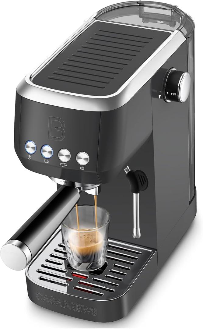 CASABREWS 3700 Essential Espresso Machine 20 Bar, Professional Espresso Coffee Machine with Steam Milk Frother, Coffee Maker Cappuccino Latte Machine with 43.9oz Removable Water Tank, Black