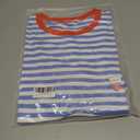 MISSACTIVER Women Striped Color Block T-Shirts Crew Neck Short Puff Sleeve Slim Fit Pullover Shirt Casual Summer Tee Tops (M)