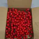 Panxxsen 30 Pack Artificial Red Berry Stems Christmas Red Berry Picks,Winter Fake Berries Bunch Faux Cranberries for Christmas Tree Decorations,Ornaments,Crafts