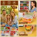 50 PCS Thicker Food Storage Containers with Lids, Clear Stackable Airtight Leakproof Reusable Plastic Meal Prep Container Set for Kitchen Storage/ Lunch, Fridge/ Microwave Safe with Labels&Pen
