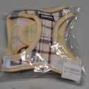 GAMUDA Small Dog Harness Collar and Leash Set, Step in No Chock No Pull Soft Mesh Adjustable Dog Vest Harnesses Plaid Reflective for Dogs Puppy Cats Kitten Rabbit (Beige, S)