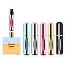 Portable Mini Perfume Atomizer Bottle, Refillable Spray, Scent Pump Case, Travel Atomizer (5ml, 5 Pack) (Pink, Gold, Black, Silver, Blue)
