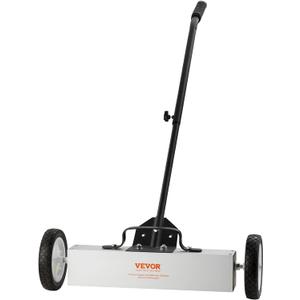 VEVOR 45Lbs Rolling Magnetic Sweeper with Wheels, Push-Type Magnetic Pick Up Sweeper, 18-inch Large Magnet Pickup Lawn Sweeper, Magnet with Telescoping Handle, Easy Cleanup of Workshop Garage Yard, 18 Inch45LBS)