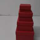 Stockroom Plus Red Gift Box Set - 4 Square Nesting Containers, 6.5x6.5x4 to 3.5x3.5x2 in - Lidded Gift & Storage Containers, Stackable Space-Saving Design