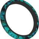 Green Marble Steering Wheel Covers Universal Fit 15 Inches Neoprene Anti-Slip Car Wheel Protector for Women Girls