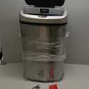 SensorCan 13 Gallon Sensor Trash Can with Wheels and AbsorbX Odor Control System, Stainless Steel, Oval Shape Automatic Kitchen and Office Garbage Bin (Powered by Battery or Optional AC Adapter)