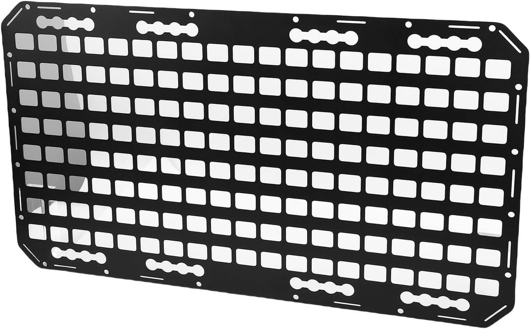 Molle Panel for Truck, Aluminum Alloy Aluminum molle Panel with L Track Mounting, Multiple Holes for Hanging Tools, Compatible with Sedans SUVs Pickups Trucks