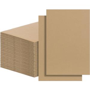 FARRAY 100 Pack 4x6 Inch Corrugated Cardboard Sheets, 1.8mm Thick Brown Kraft Cardboard Backing, Bulk Flat Cardboard Inserts Filler Pads for Packing, Shipping, Mailers, Crafts