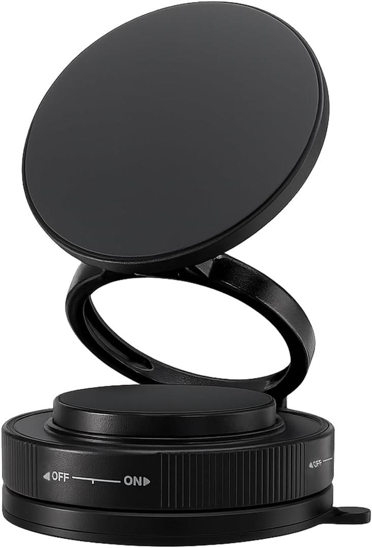 2 x Car Phone Holder Magnetic Phone Holder for Car Cell Phone Car Mount Phone Mount 360 Degrees Rotation Strong Suction Cup for Gym Mirrors Stable Holder Workout Videos Dashboard Holder iPhone & Android