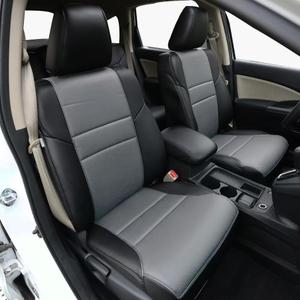 HKZ Fit CRV Car Seat Covers Full Set for Honda CR-V 2015 2016 CRV Sport;EX;EX-L;LX;Touring;Special Edition AWD/2WD - Leather (Black/Gray)