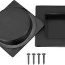 2-3/4 Inch Recessed Finger Flush Pulls for Pocket and Sliding Closet Doors, Matte Black Stainless Steel Handle, Square Barn Hardware (2 Pack)